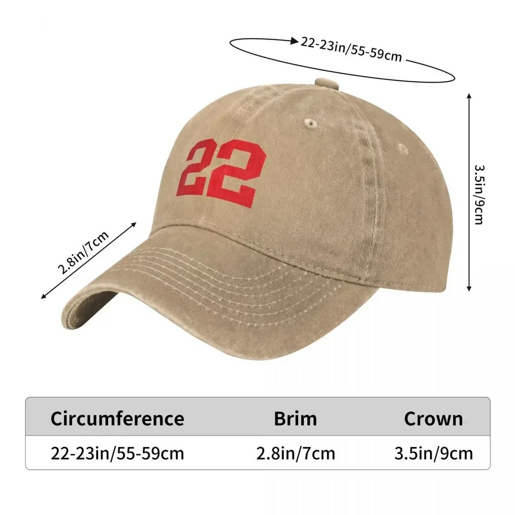 Red 22 Simply the number twenty two on shirts and stuff. Baseball Cap Visor Kids Hat tea Hat Caps Male Women's