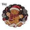 Non Slip Kitchen Decor Round Christmas Placemat, 14 Inch Festive Pattern Anti Tabletop Protector, Scald Table Cover Heat Insulation Place Mat