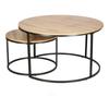 Set Of 2 Ruth Tables, Natural/Black, Mdf And Metal