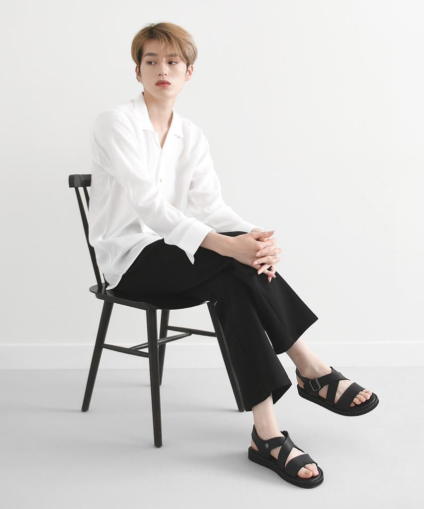Wetheroad Wtrd4109 Aiden Cross Sandals Matte Black [230~290Mm]