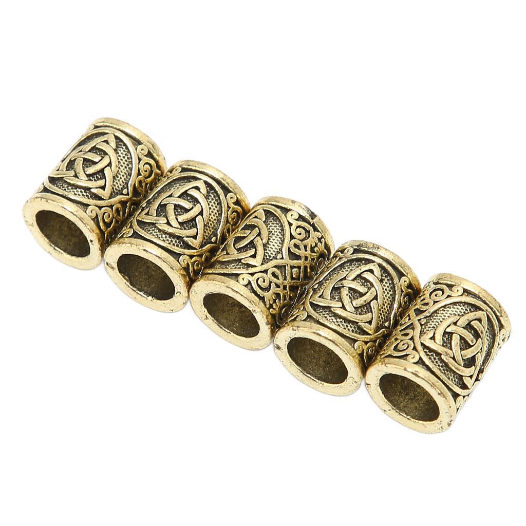 5pcs Fashionable Beard Hair Beads Hair Beard Pendant Bracelet Antique DIY Hair Accessory