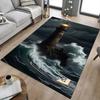 1PC Lighthouse Ocean Non-Slip Floor Carpet Compatible for Office&Living Room&Bedroom&Dining Room - Flat-Weave Machine-O339