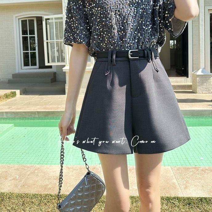 2026 Summer Women's Casual High-Waist A-Line Wide Leg Shorts