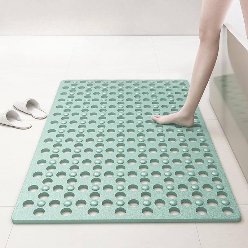 Bathroom Mat with Suction Cup Round Hole Design Non Slip Anti Fall Bathroom Mat Massage Ring Quick Drain Bathroom Toiletries