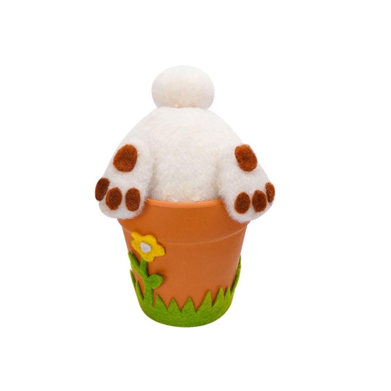 Easter Bunnies Decorations Simulation Rabbit Figurine Desktop Artificial Animal Model for Easter Day Garden Decor