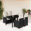 VidaXL Garden Bistro Set 5 Pcs Cushions Black Poly Rattan 3276990