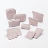 MUJI Wrinkle Nylon 11 x 6 x 84475788 Wide-Opening Pouch, Pink, Small, Approx. 3.5 cm,