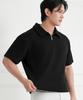 Dibala Automatic Tucking Fake Drop Oversized Half-Zip Polo Shirt Short Sleeve T-Shirt