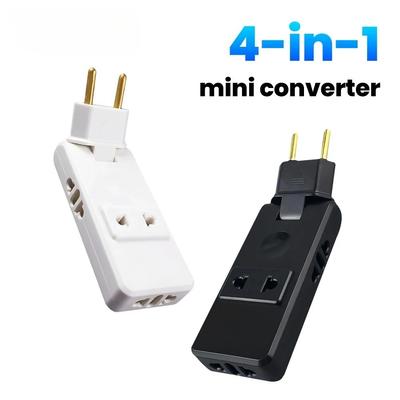 Adattatore Spina EU 4 in 1 Estensione Presa a Muro, Adattatore Spina Rotante a 180 Gradi Convertitore di Alimentazione Portatile