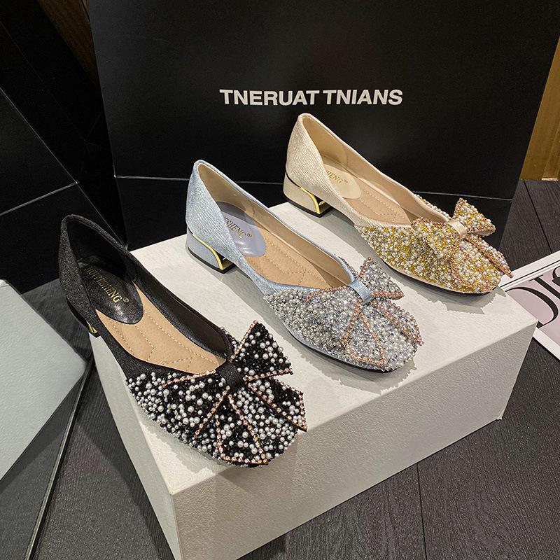 New Women Shoes Fashion Pumps Bling Crystal Bowknot High Heel Shoes Party Dress Shoes