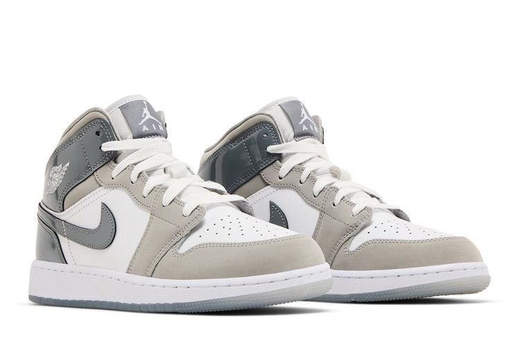Jordan 1 Mid White Medium Cool Grey (GS)
