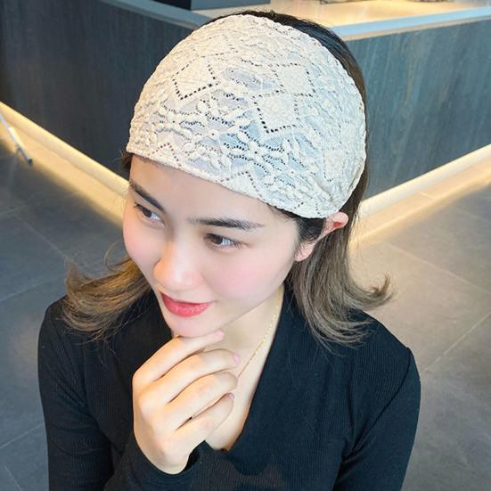 Breites Stirnband, einfarbig, schweißabsorbierender Kopfschmuck, hochelastisch, breiter Kopfwickel, Haarschmuck