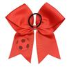 8" Football Pattern Ribbed Swallowtail Bow Hair Tie - Cheerleading Accessory.