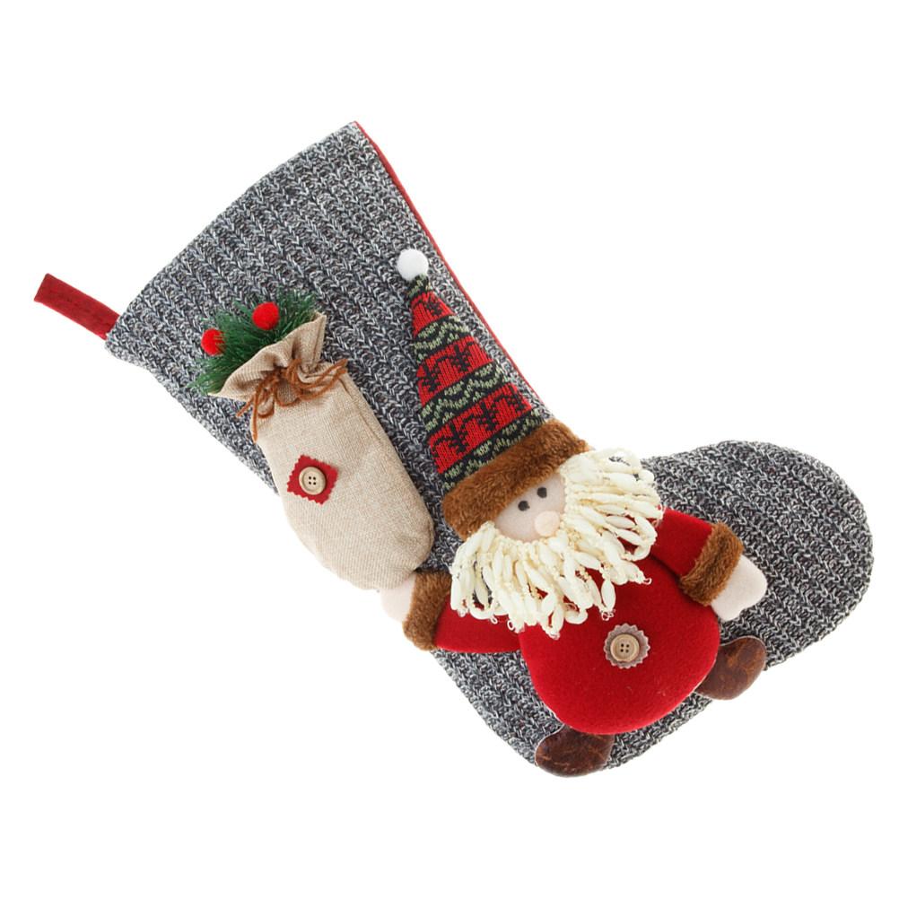 Christmas Stocking Gift Bag Xmas Decor Socks Hanging Christmas Tree Ornaments Holiday Candy Gifts Stockings Decoration