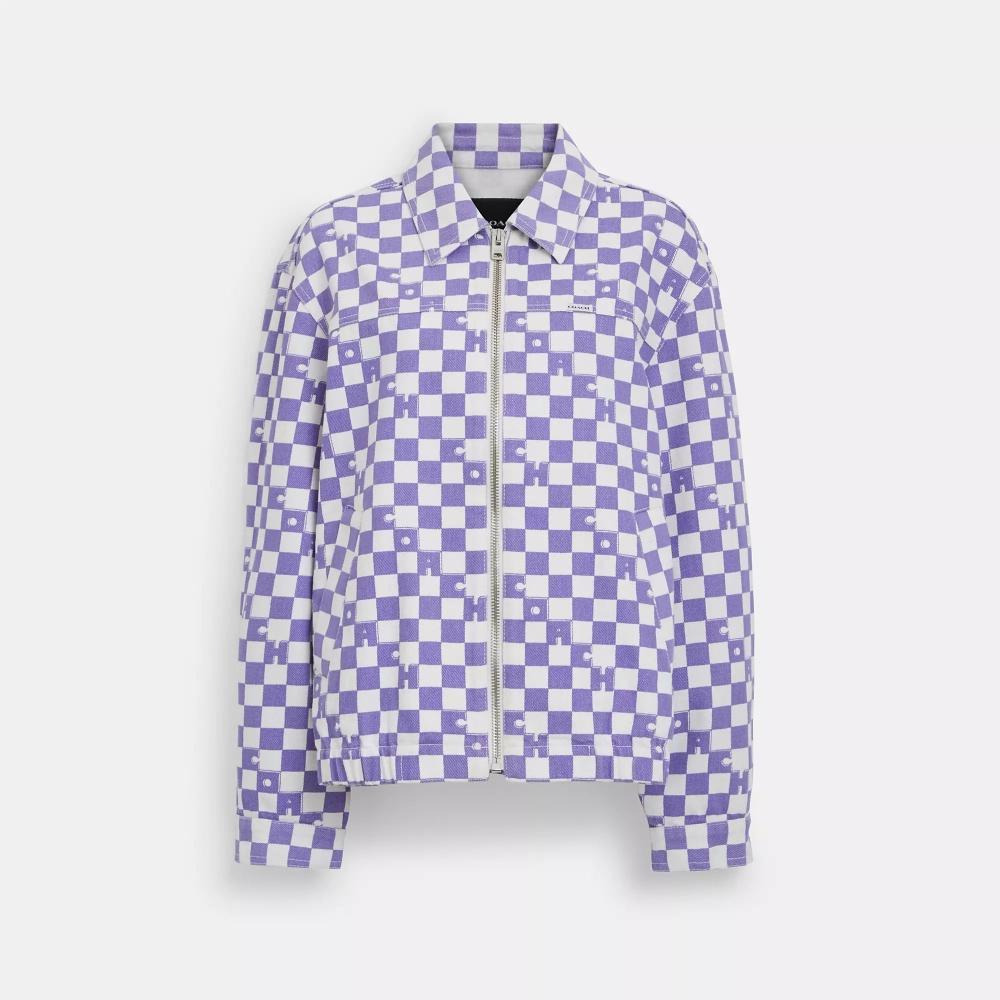 

Джинсовая куртка Coach Checkerboard белый фиолетовый