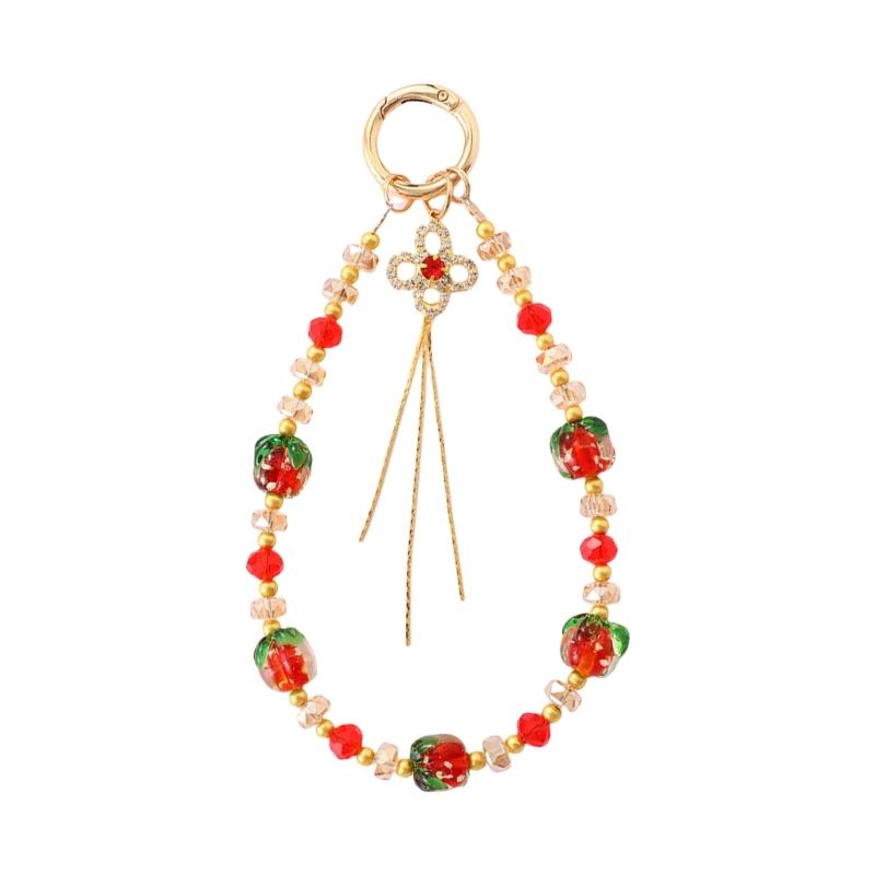 Elegant Handmade Beaded Keychain Pendant Mobile Phone Chain Strap Fashion Cellphone Rope Women Telephone Lanyard Jewelry