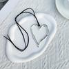 Sweet Cool Exaggerated Big Heart Necklace Metal Choker Velvet Collar Female