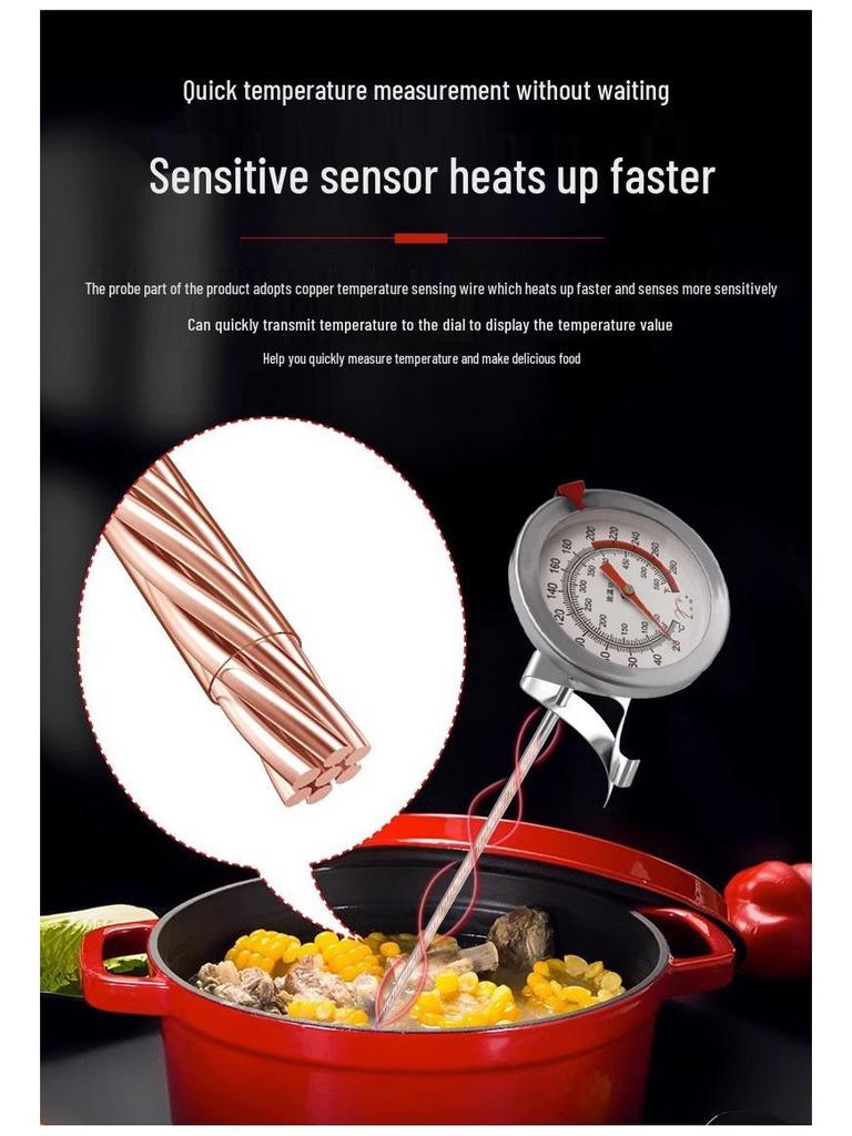 High Precision Deep Frying Oil Thermometer for Baking and Cooking