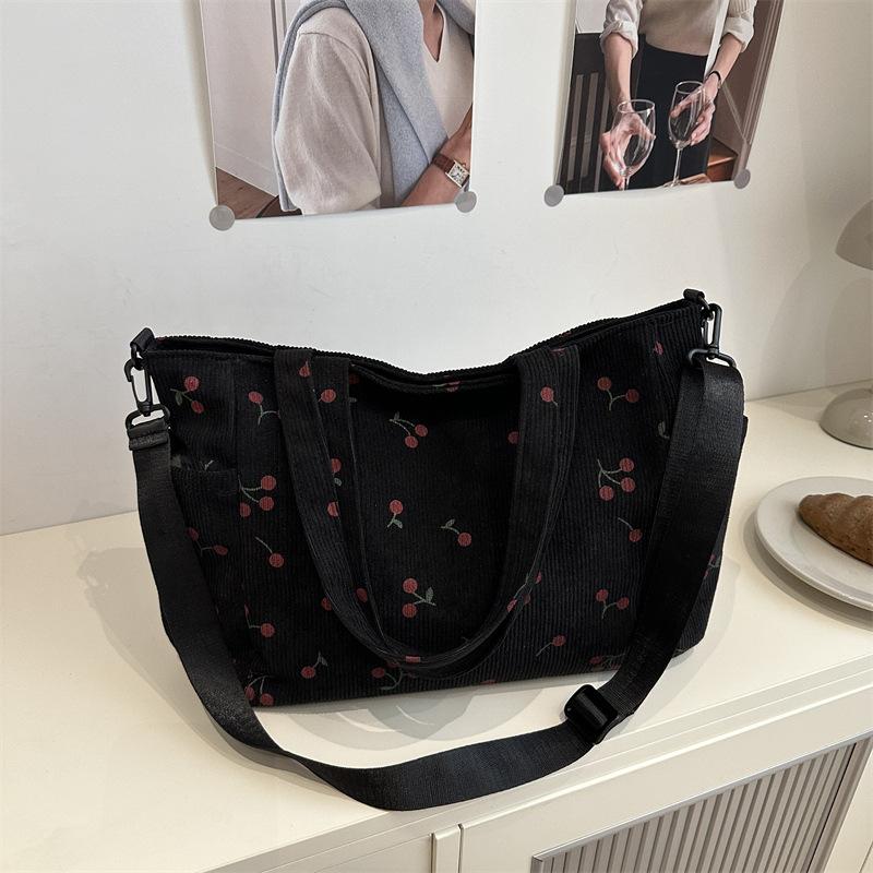 Corduroy Print Stylish & Elegant Large Capacity Handheld Tote Shoulder Bag for Women - New Arrival Versatile