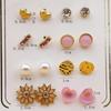 8-Pair Gold-Plated Rhinestone Alloy Ear Stud Set - Eco-Friendly, Versatile, Personality Trend Women's Earrings