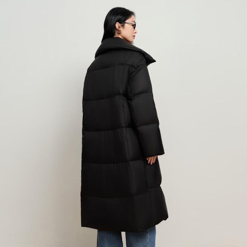 Elva' Island Women's Mid-Length Down Jacket with Big Lapel