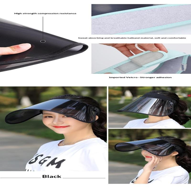 Women Adjustable Uv Protection Sun Visor With Wide Face Shield For Beach Hiking Summer Activities