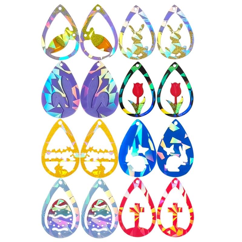 Earring Pendant Epoxy Mould Holographical Lasers Silicone Mold Water Drop Shaped Earrings Mould for Jewelry Enthusiasts