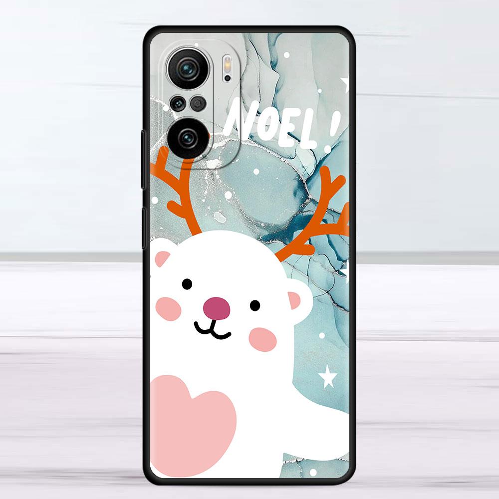 Marble Cute Santa Snowman Case For Xiaomi Redmi Note 11 10 9 Pro K40 10S 9S 9A 9C Phone Cover 9T 8 8T 7 11T Silicone Shell