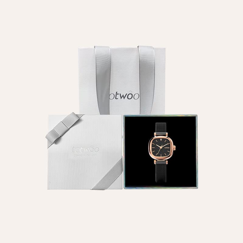 TOTWOO Diamond Stainless Elegant Perfect Gift for Women Gold X Ladies' Watch, Steel, Design, (Rose Green)