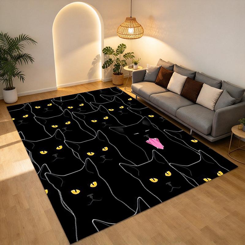 Black Cats Living Room Nonslip Area Rug Soft Carpet For Bedroom Game Playroom Sofa Office Home Decor Doormat Christmas Gift C9302350