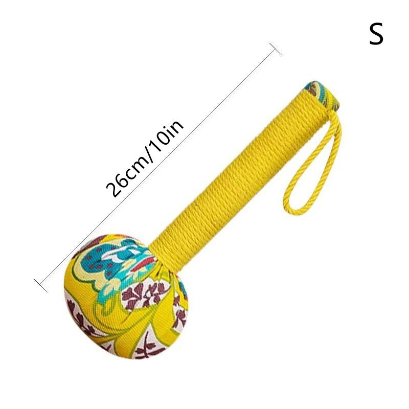 26/33cm Long-Handled Wormwood Massage Hammer For Lymphatic Drainage - Manual Full Body & Back Relief, Stress Reduction