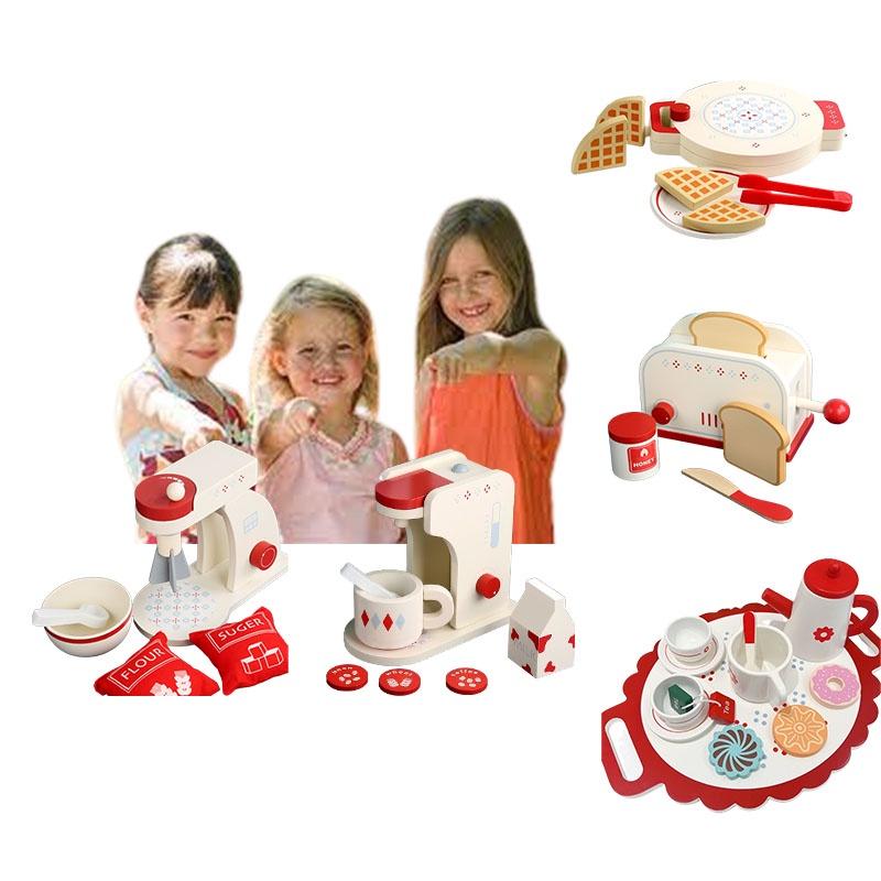 Wood Simulation Tea Set Pretend Play Kitchen Role Play Educational Toy For Kindergarten Children's Kitchen Role Play Set