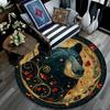 Black Bear Round Area Rug,Carpet Rug for Living Room Bedroom Sofa Playroom Decor,Non-slip Floor Mat
