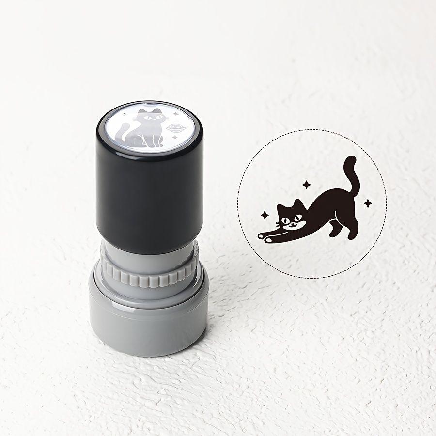 1 Set Cute Black Cat Photosensitive Stamps, Cartoon Cat Pattern Decorative Stamps for Scrapbooking, Notes and DIY Handmade Craft