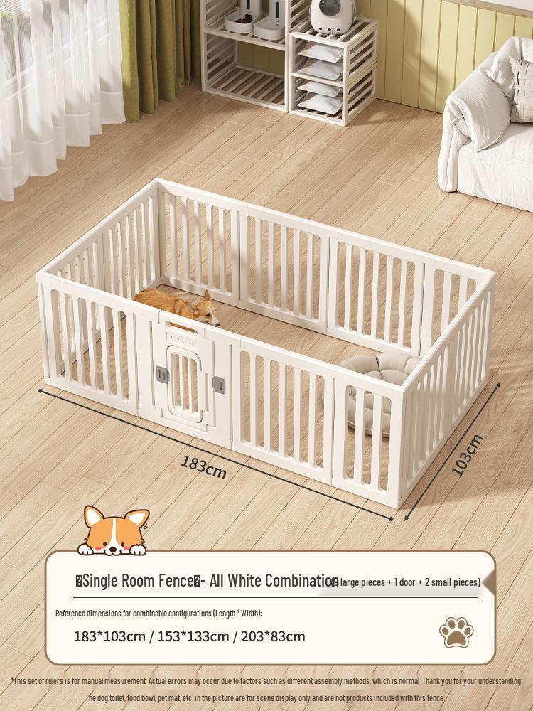 Gray & White Color Block Puppy Playpen for Small to Medium Dogs - Indoor Pet Crate & Isolation Fence