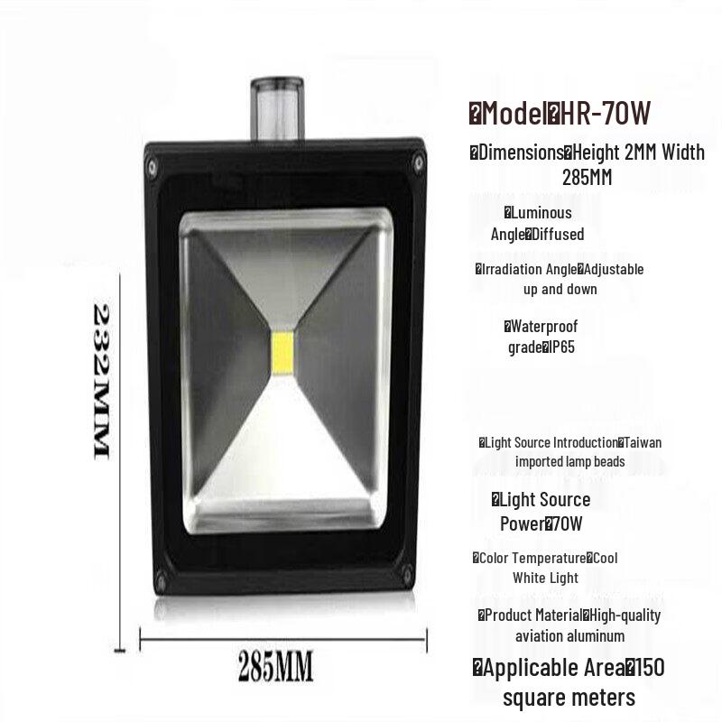 Rongyu 70W Waterproof Motion Sensor Outdoor LED Light