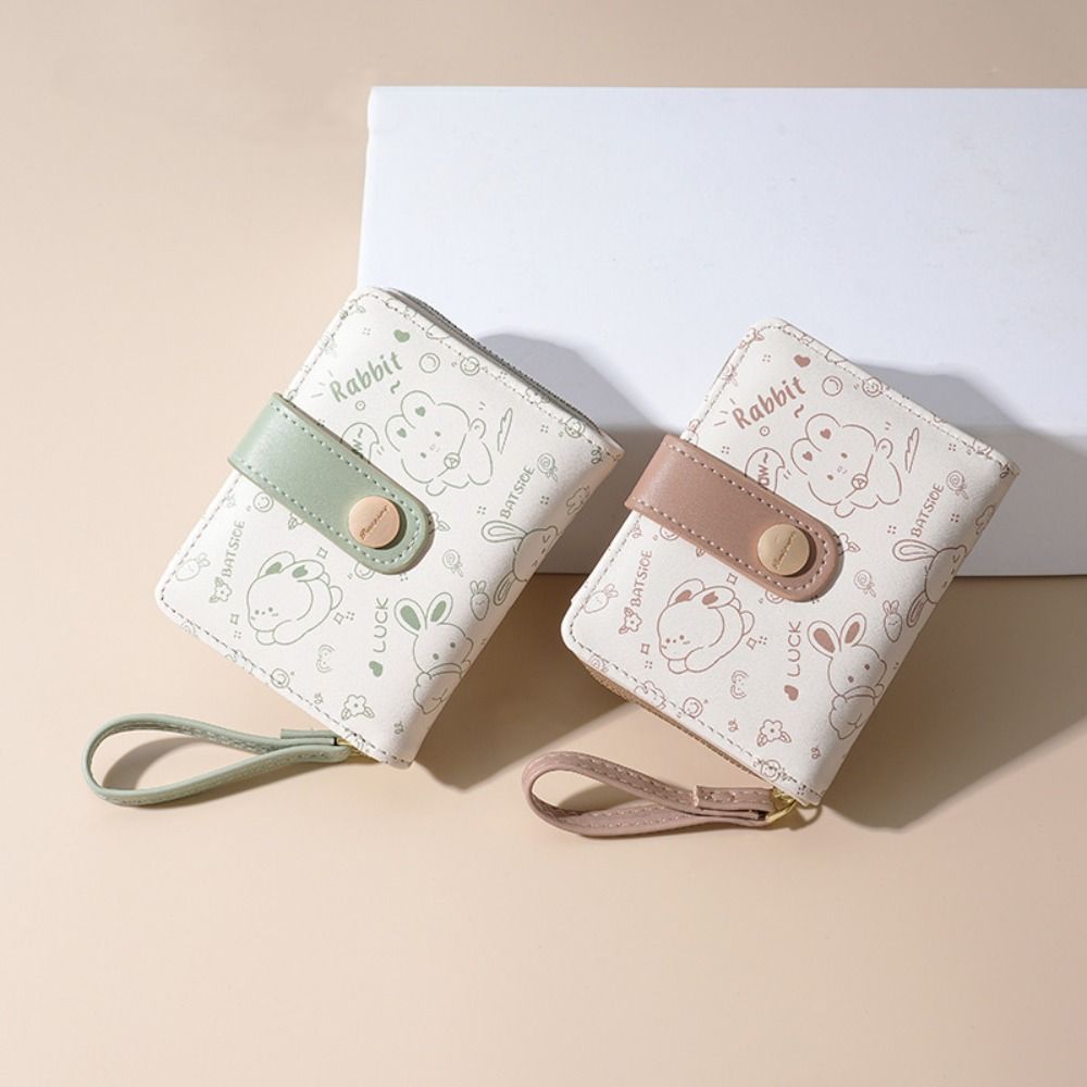 Korean Style Cute Rabbit Wallet Candy Color Small Zipper Wallet Portable Short Coin Purse Student