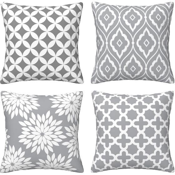 Set of 4 Throw Pillow Covers Vintage Music Cassette Tape Sound Magnetic Tape Vinyl Records Symbol Decorative Pillow Cases Home Decor 18x18 inches