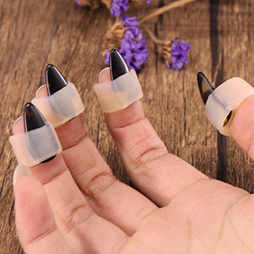 Alasum Guzheng Nail Protector Silicone Nail Protection Cover for Easy to and Washable Set, Practice, Remove, Breathable, Anti-Deformation,