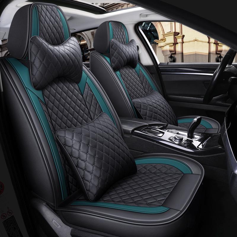Jetour X70 Plus Cool Edition Bluebird Universal Car Seat Cushion - Full Leather, Diamond Pattern, Four Seasons.
