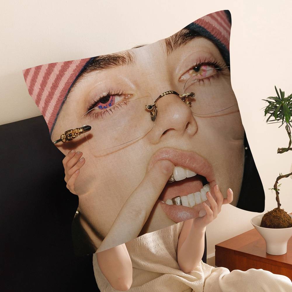 Hot Singer B-Billie E-Eilish Maple Design Cushion Cover Happy Autumn Harvest decor Holiday Decorati Pillow Cover