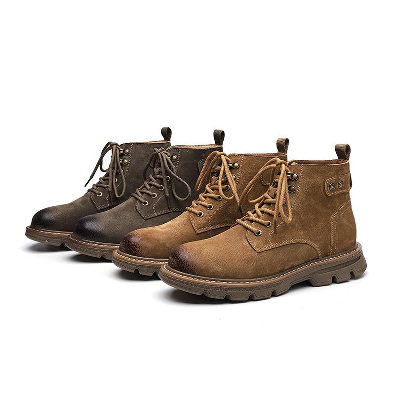 2025 Martin boots men's pigskin British round head leather boots Korean version tooling boots outdoor leisure snow boots 8134-R