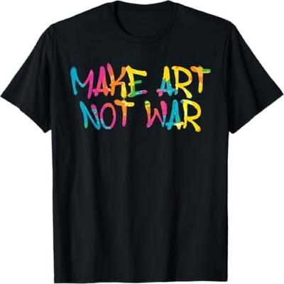 Make Art Not War Graffiti Spray Street Art Drawing Artist T-Shirt DAT Mens Womens Tank Top Sweatshirt Hoodie Black