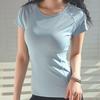 Dehnbares und schnelltrocknendes Slim-Fit-Trainings-T-Shirt für Damen