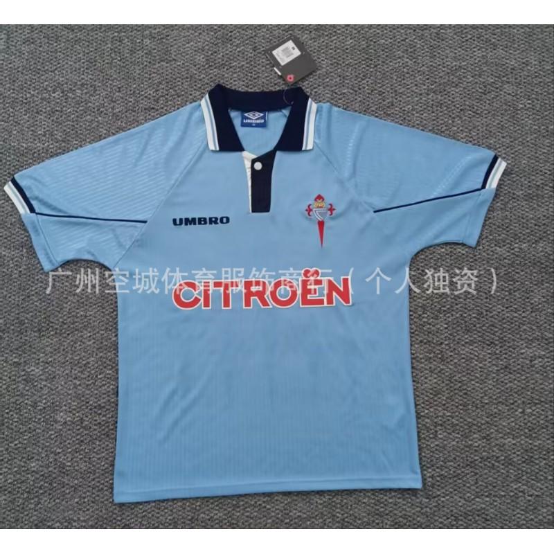 Retro Football Jersey 90s 90-97 Sporting Gijn Celta Vigo Rayo Vallecano Mlaga Short Sleeve Soccer Shirt
