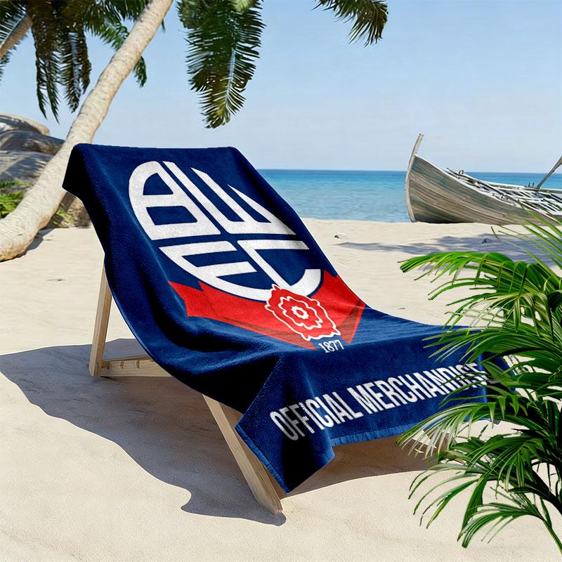 Bolton poster Beach Towel, Large Soft Quick Dry Towel for Beach Camping Swimming