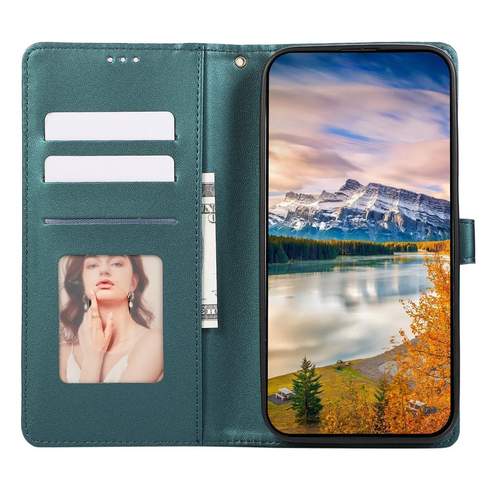 For Samsung Galaxy S25/S24 Case 3D Rhombus Grid Imprinted Wallet Leather Phone Cover with Lanyard