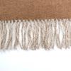 Excellent HERMES Scarf Cazac Chevron Reversible with fringe Brown white cashmere Women Used