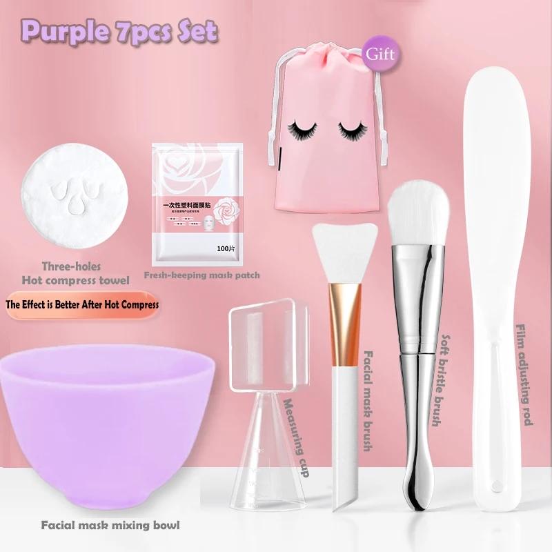 Silicone Face Mask Mixing Bowl Set Mixing Stick Spa Tool Beauty Salon Bowl Spoon Mask Mud Film Brush Silicone Facial Skincare