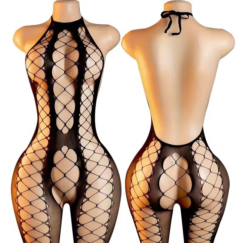 Erotic Open Crotch Bodystocking Lingerie Black Women Bodysuit Sexy Porn Sleeveless Underwear Lenceria Sexual Mujer Crotchless A1